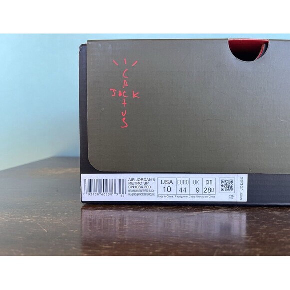 Nike Air Jordan 6 Retro x Travis Scott Olive Green Men's Size 10 CN1084-200 - Picture 11 of 11